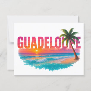 Guadeloupe Tropischer Sonnenuntergang Postkarte