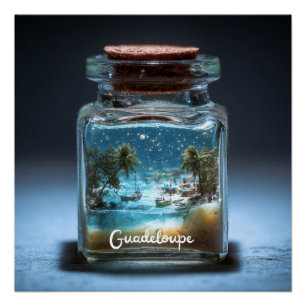 Guadeloupe verzaubert in einer Miniaturflasche Poster