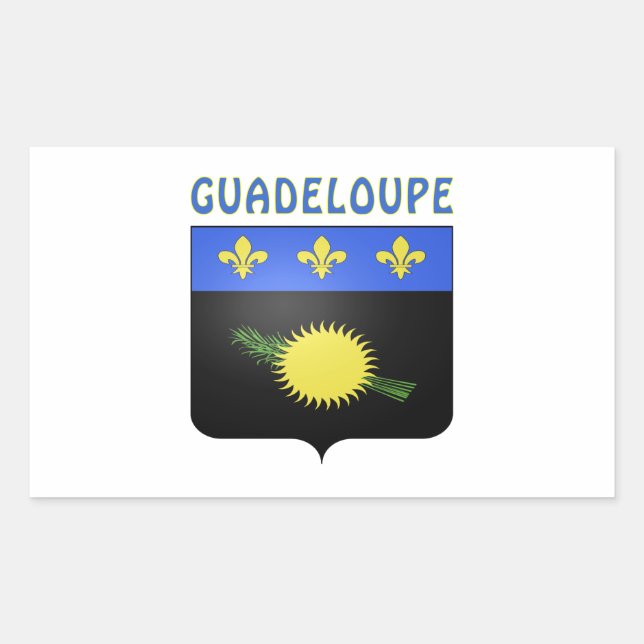 Guadeloupe-Wappen Rechteckiger Aufkleber (Vorderseite)