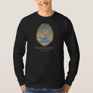 Guadeloupe West Indies Vintag Retro Sailboat Vaca T-Shirt