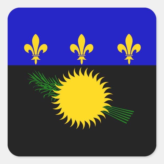 Guadeloupean-Flagge Quadratischer Aufkleber (Vorderseite)