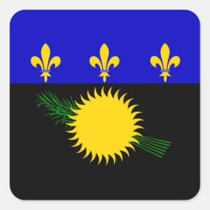 Guadeloupean-Flagge Quadratischer Aufkleber