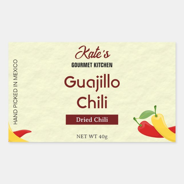 Guajillo Custom Pepper Product Sticker (Vorderseite)