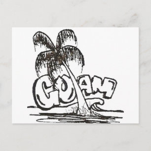 guam b&w postkarte