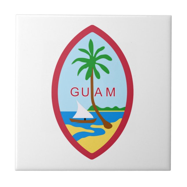 GUAM - Emblem/Flagge/Wappen/Symbol Fliese (Vorderseite)