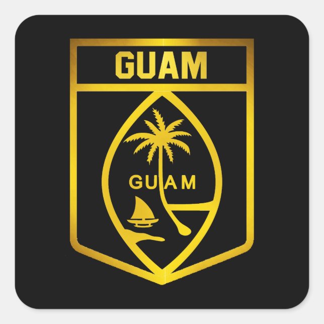 Guam Emblem Quadratischer Aufkleber (Vorderseite)