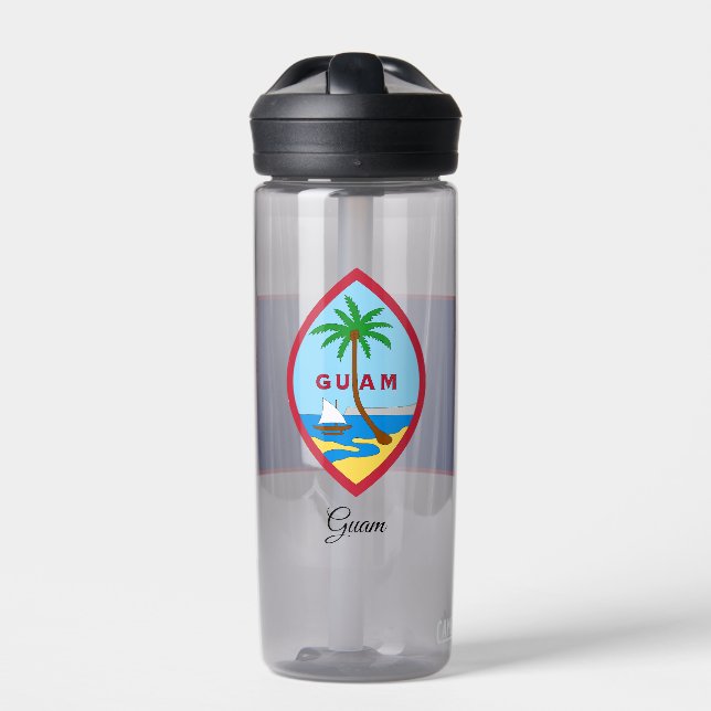 Guam Flag, Guamaian, Patriotic USA, Guam Trinkflasche (Vorderseite)