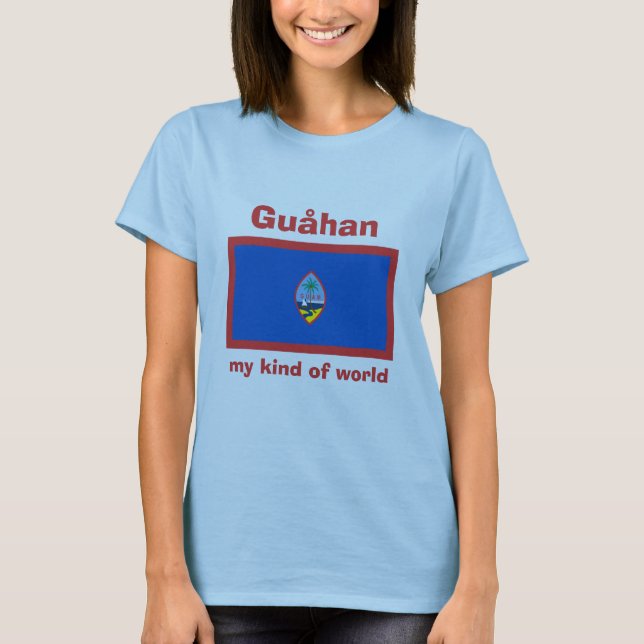 Guam Flag + Karte + Text-T - Shirt (Vorderseite)