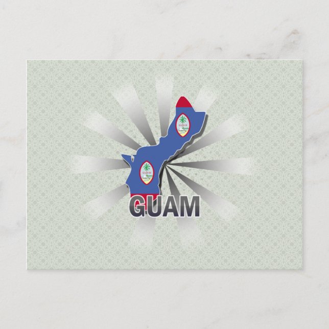 Guam Flag Map 2.0 Postkarte (Vorderseite)