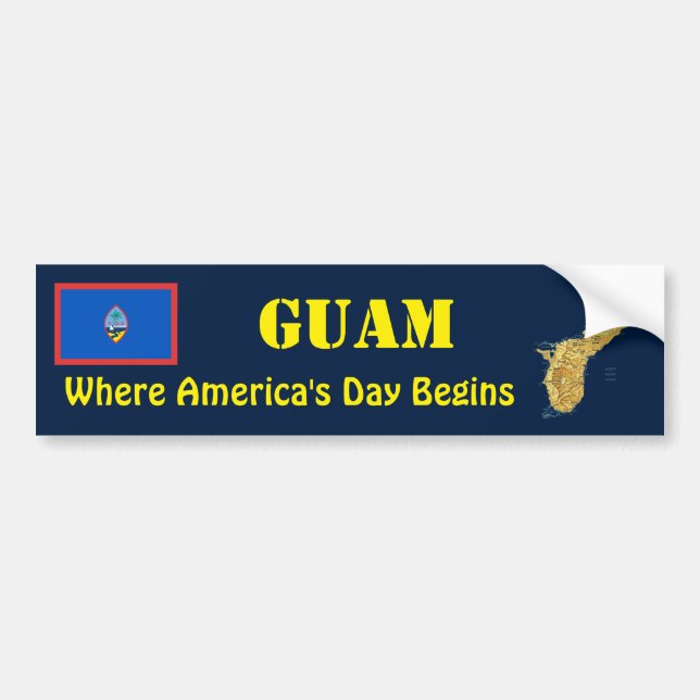 Guam Flag + Map Autoaufkleber (Vorne)