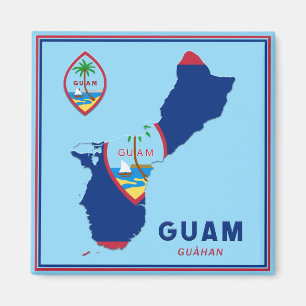 Guam Flag Map & Siegel Magnet