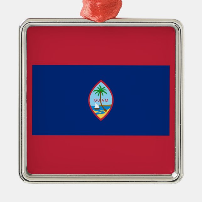 Guam Flag Ornament Aus Metall (Vorne)