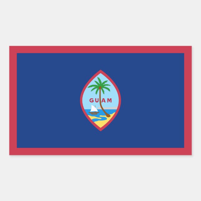 Guam Flag Rechteckiger Aufkleber (Vorderseite)