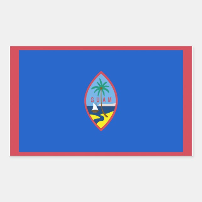 Guam Flag Rechteckiger Aufkleber (Vorderseite)