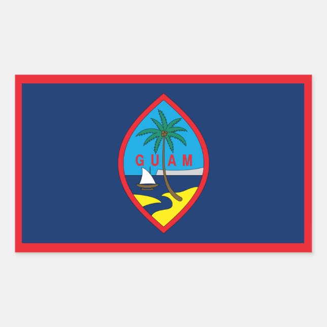Guam Flag Rechteckiger Aufkleber (Vorderseite)