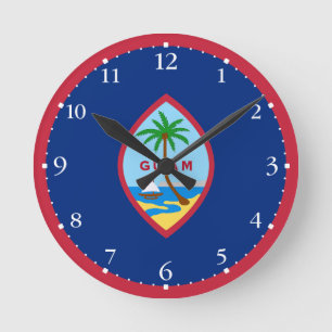 Guam Flag Runde Wanduhr