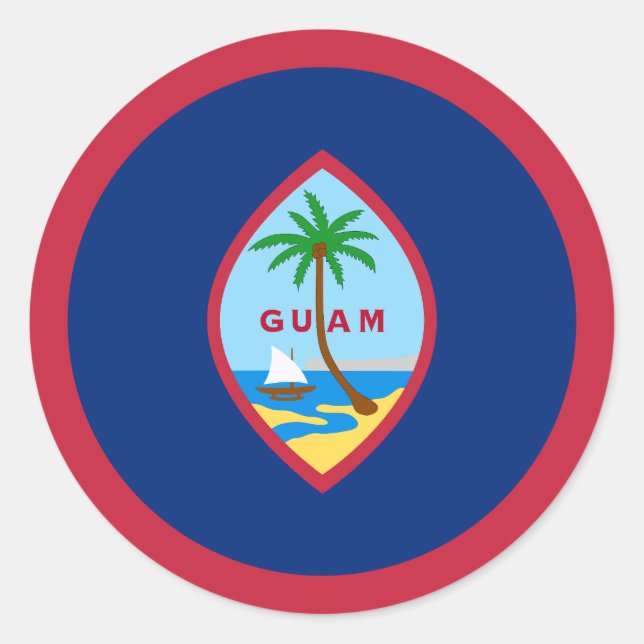 Guam Flag Runder Aufkleber (Vorderseite)