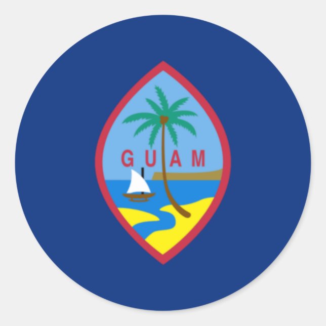 Guam Flag Runder Aufkleber (Vorderseite)