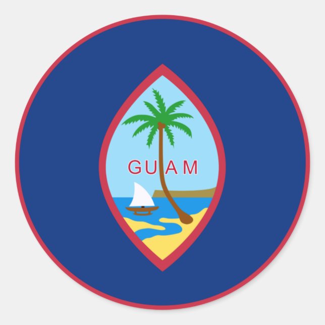 Guam flag  runder aufkleber (Vorderseite)
