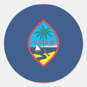 GUAM FLAG RUNDER AUFKLEBER