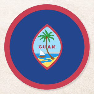 Guam Flag Runder Pappuntersetzer