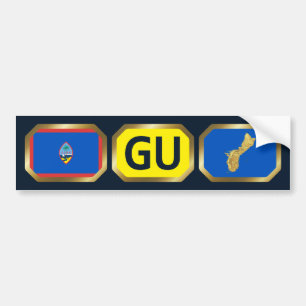 Guam-Flagge-Karte-Code-Aufkleber Autoaufkleber