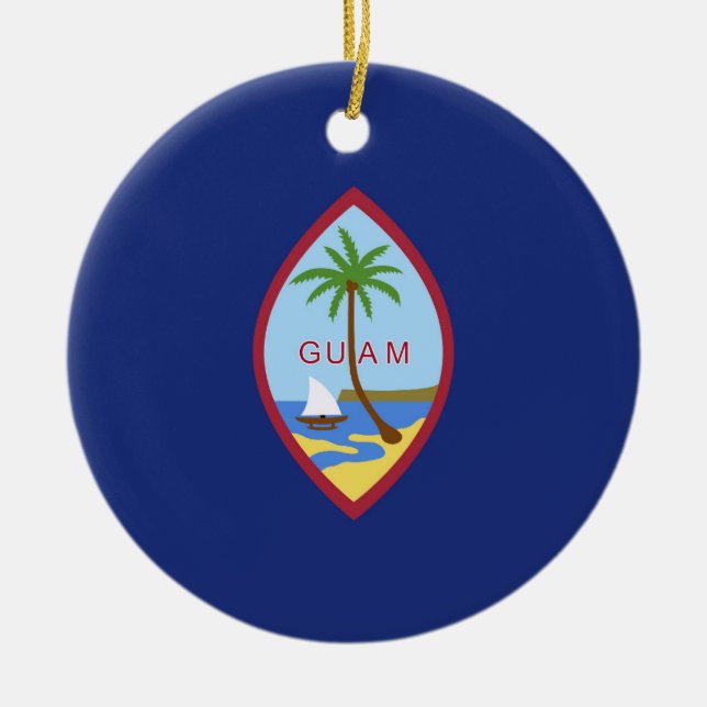Guam-Flagge Keramik Ornament (Vorne)