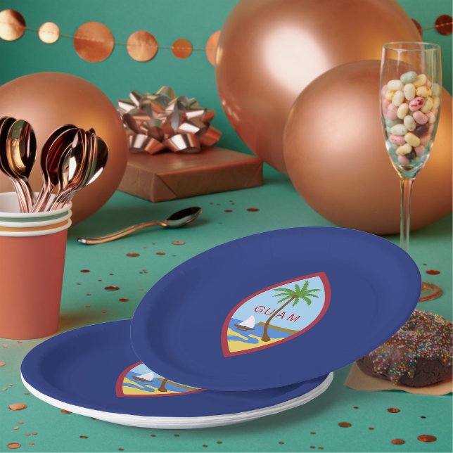 Guam-Flagge Pappteller (Multi)