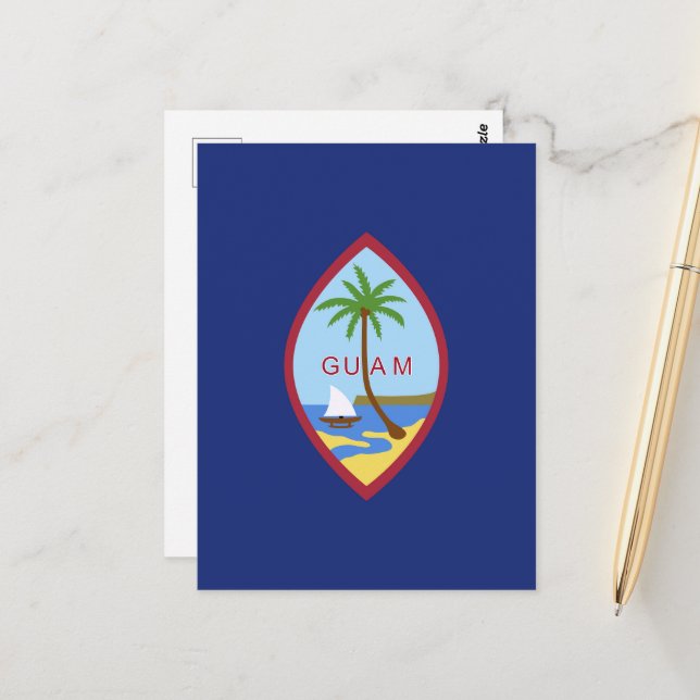 Guam-Flagge Postkarte (Vorderseite/Rückseite Beispiel)