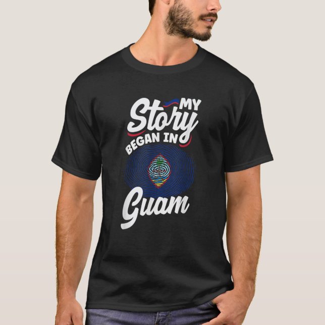 Guam Guamanische Flagge, die meine Geschichte in G T-Shirt (Vorderseite)