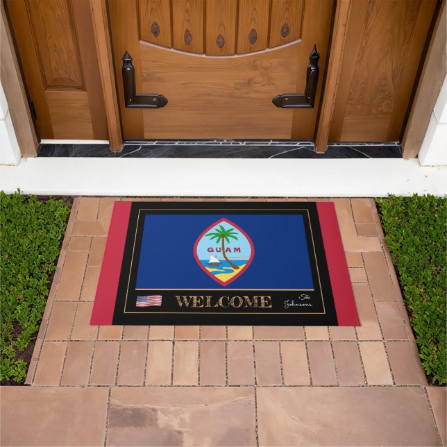 Guam house mat, guamanian flag sports USA/ Welcome Fußmatte (Außenbereich)