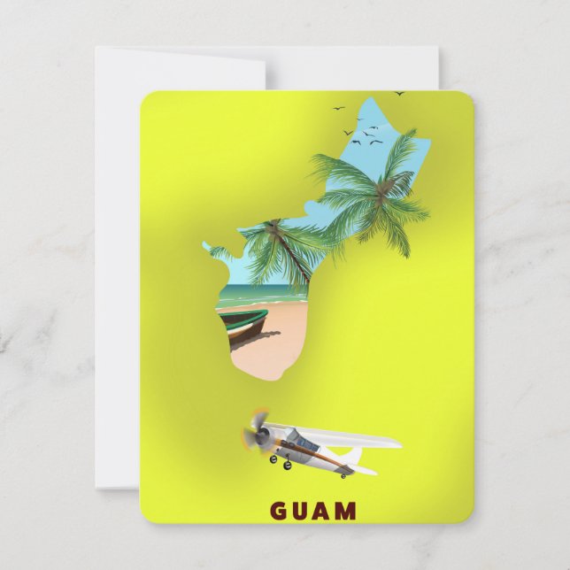 Guam illustrierte Karte Reiseplakat (Vorderseite)