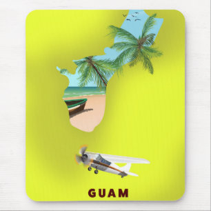 Guam illustrierte Reiselandkarte Poster Mousepad