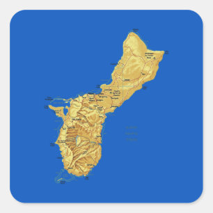 Guam-Karten-Aufkleber Quadratischer Aufkleber