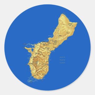 Guam-Karten-Aufkleber Runder Aufkleber