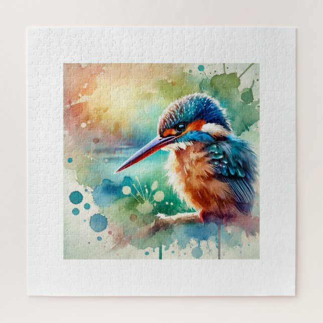 Guam Kingfisher Bird 150624AREF120 - Watercolor Puzzle (Vertikal)
