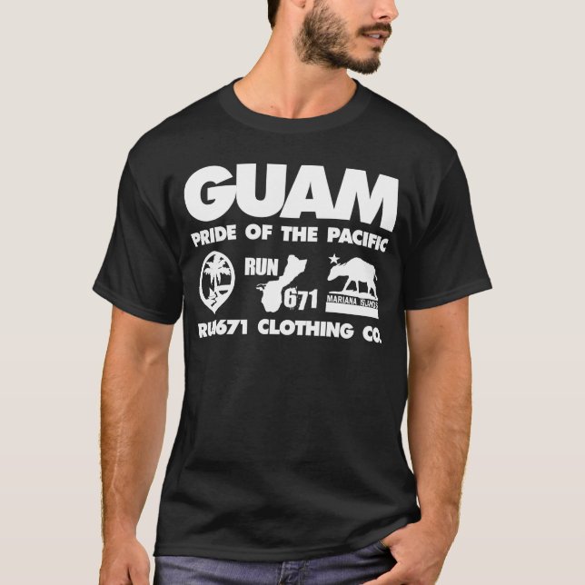 GUAM LASSEN Stolz 671 des Pazifiks laufen T-Shirt (Vorderseite)