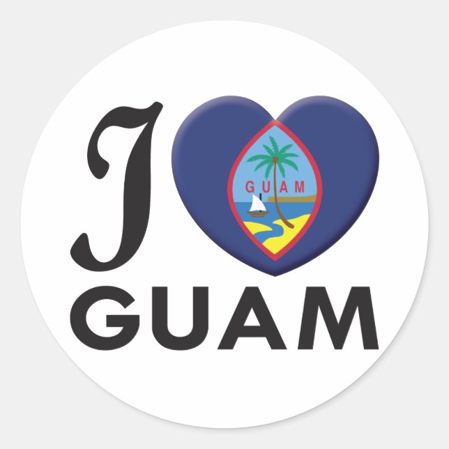 Guam Liebe Runder Aufkleber (Vorderseite)