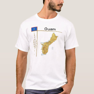 Guam Map + Flag + Titel T - Shirt