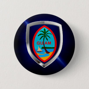 Guam Mettalic Emblem Button
