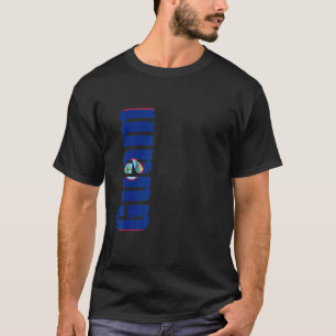 Guam mit Flaggenfarben auf der Seite T-Shirt
