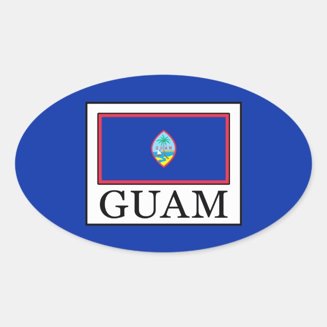 Guam Ovaler Aufkleber (Vorderseite)