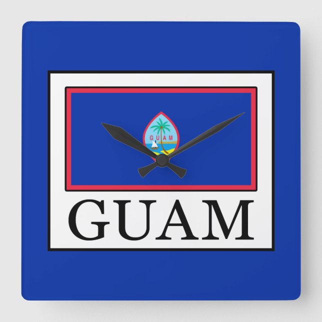 Guam Quadratische Wanduhr (Vorderseite)
