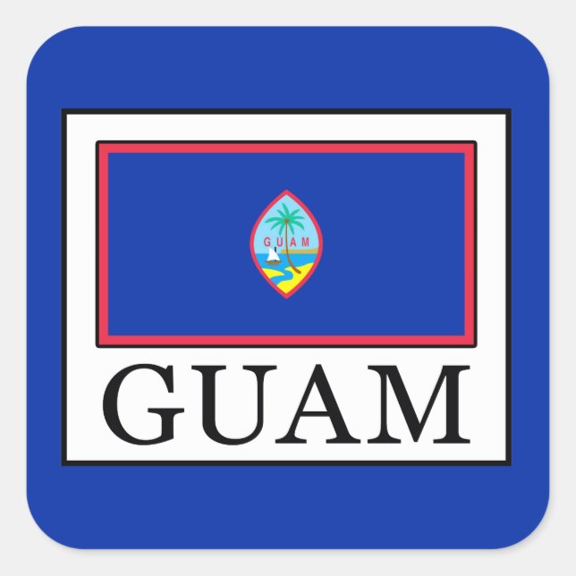 Guam Quadratischer Aufkleber (Vorderseite)