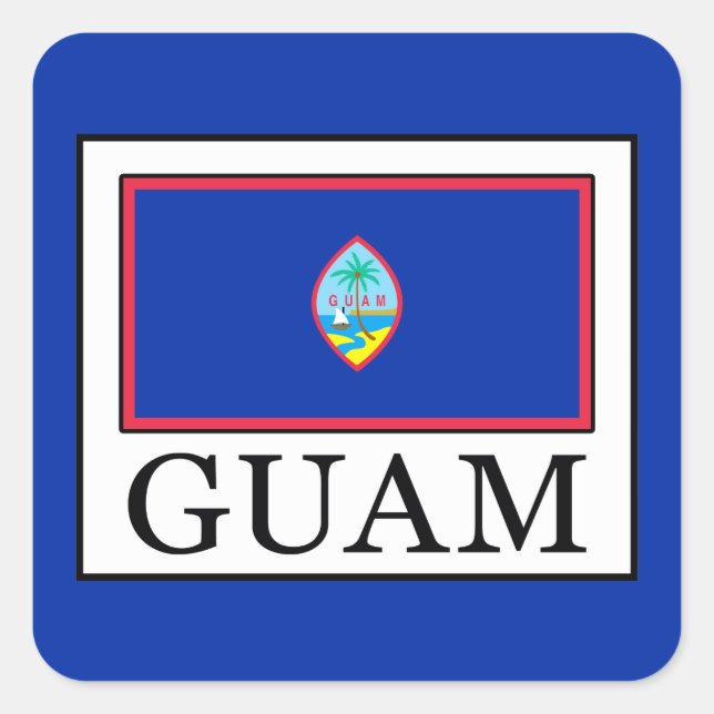 Guam Quadratischer Aufkleber (Vorderseite)