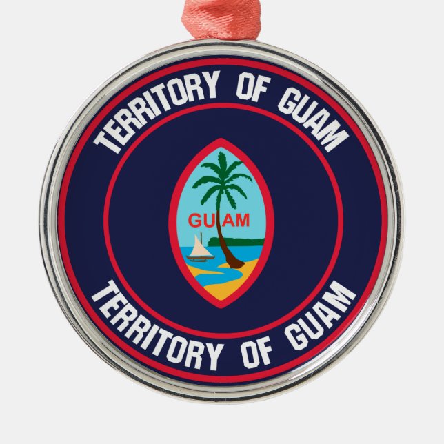 Guam Round Emblem Ornament Aus Metall (Vorne)