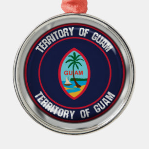 Guam Round Emblem Ornament Aus Metall