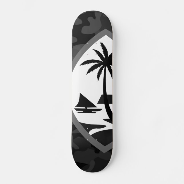 GUAM RUN 671 Urban Camouflage Siegel White Skateboard (Vorderseite)