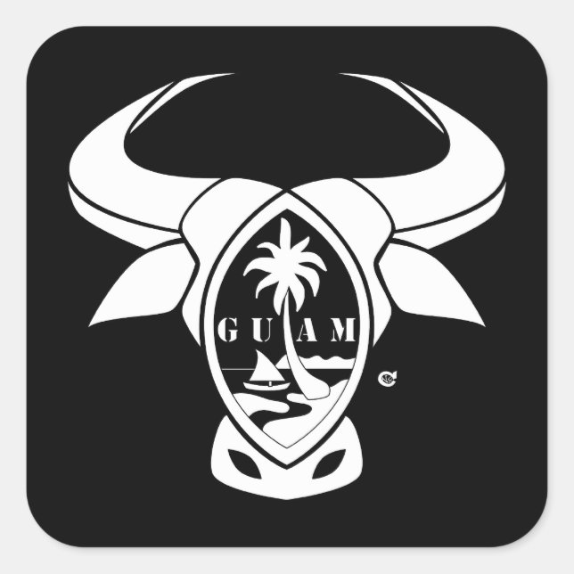 Guam Siegel Caribbean Aufkleber Sq-Lg (Vorderseite)