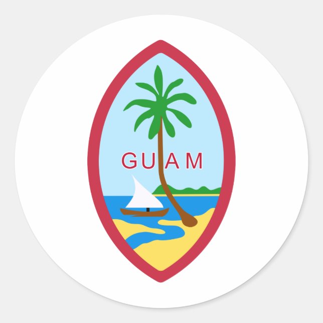 Guam Siegel GU Runder Aufkleber (Vorderseite)